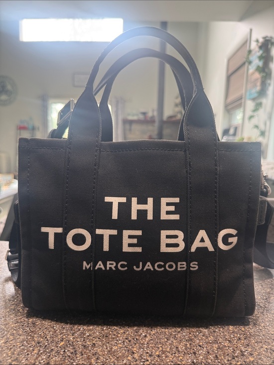 Marc Jacobs Handbags - Marc Jacobs Black Canvas 'The Tote Bag' with White Logo and original straps